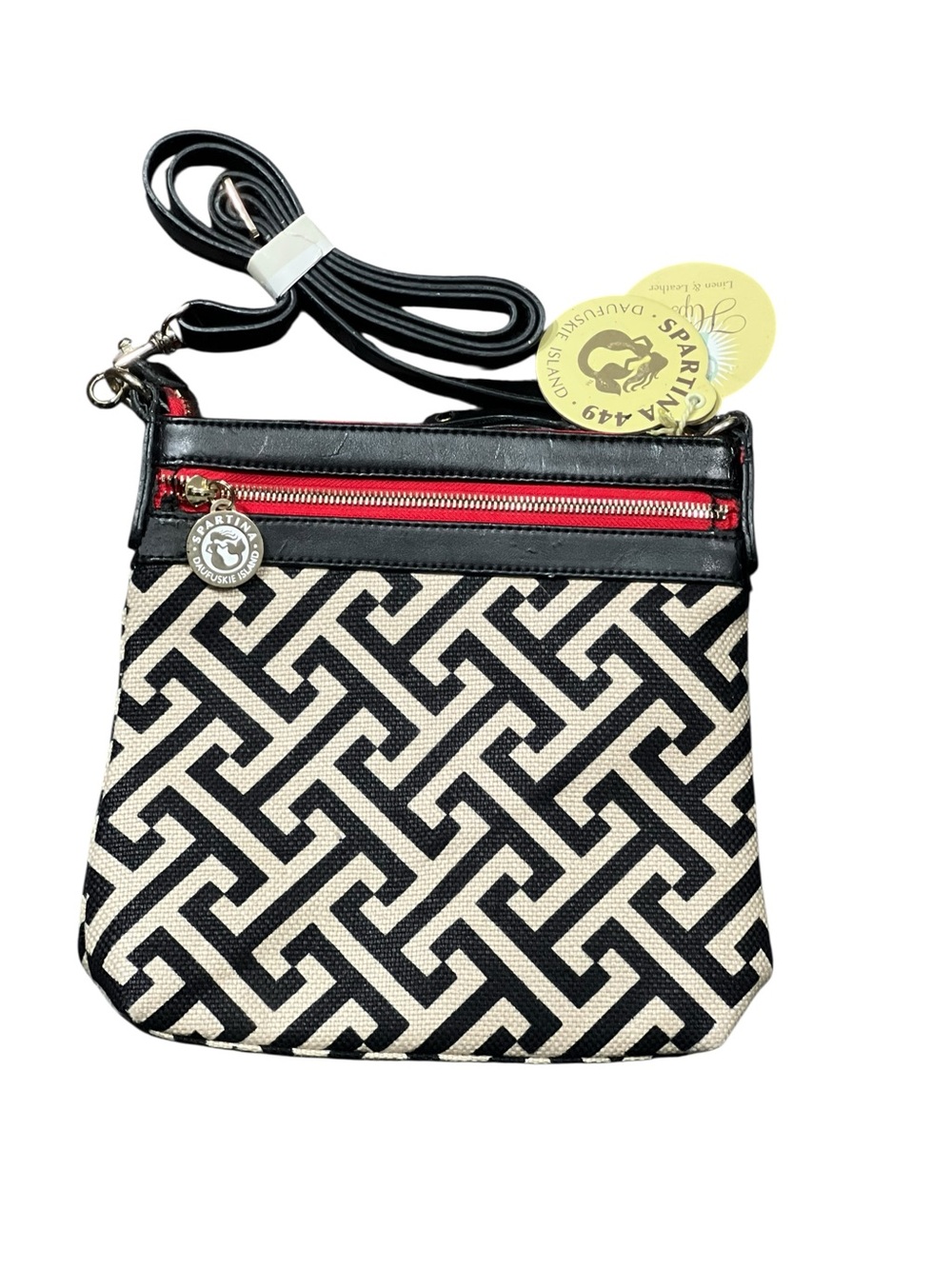 Spartina 449 Dafuskie Island
Geometric Print Linen & Leather
Crossbody Bag Purse